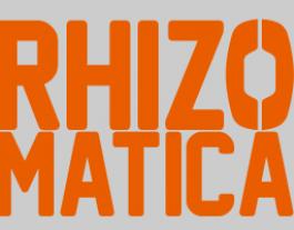 Logotip de Rhizomatica Font: 