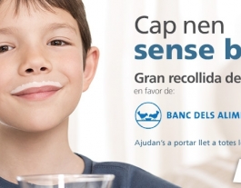 Campanya de recollida de llet "Cap nen sense bigoti" Font: Obra Social ”la Caixa” 