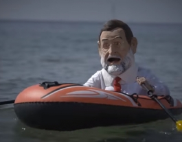 "Doble" de Rajoy en el vídeo promocional. Font: Oxfam Intermon