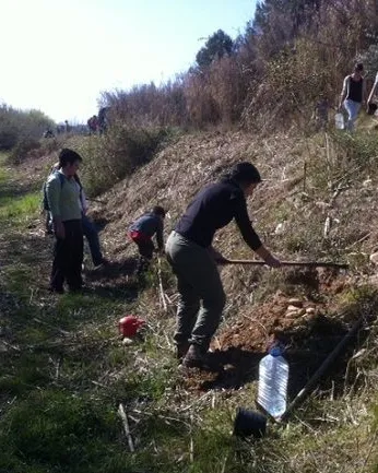 Voluntaris Ambientals a una plantada d'espècies de ribera l'any passat(imatge:riugaia.cat) 