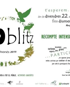 Cartell del Bioblitz que es celebra del 22 al 24 de juliol al Solsonès, amb el Centre d'Estudis Lacetans i el Grup Naturalista Osona (imatge: lacetans.org)