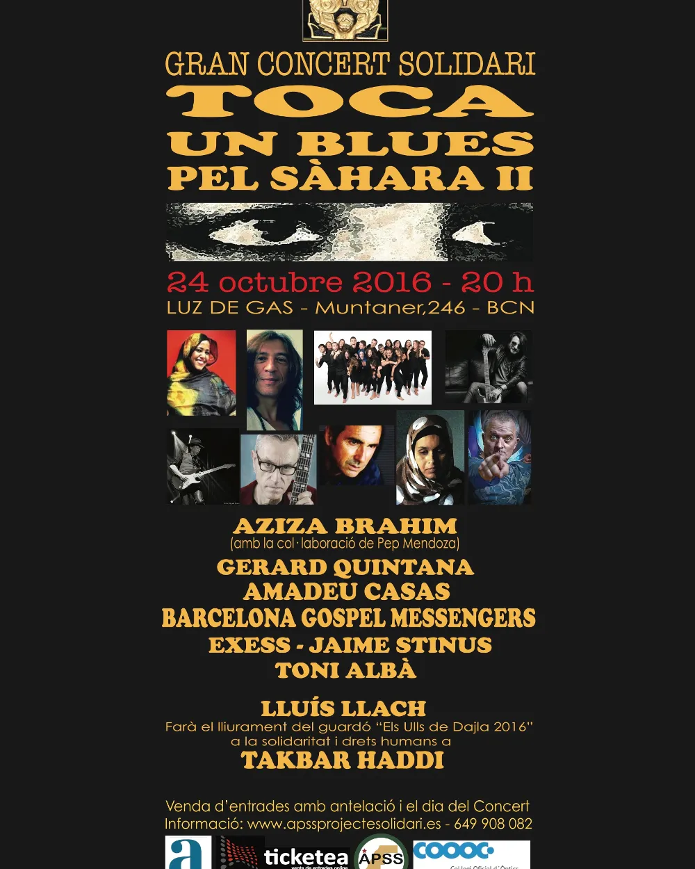 Cartell del concert solidari en suport al poble sahrauí. Font: APSS