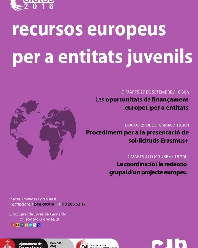 Cartell cicle finançament europeu per a entitats juvenils