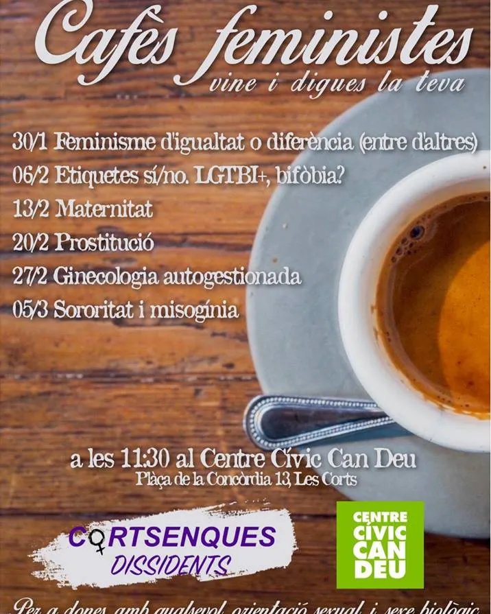 El programa dels Cafès feministes. Font: Cortsenques Dissidents