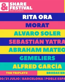 Cartell amb els artistes del SHARE Festival 2018.