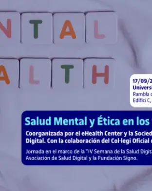 Cartell promocional de l'acte 'Salut Mental i Ètica en els temps de la IA'.
