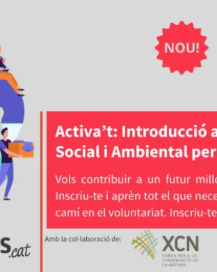 Cartell de la formació de la Federació Catalana de Voluntariat Social, sobre voluntariat social i ambiental.