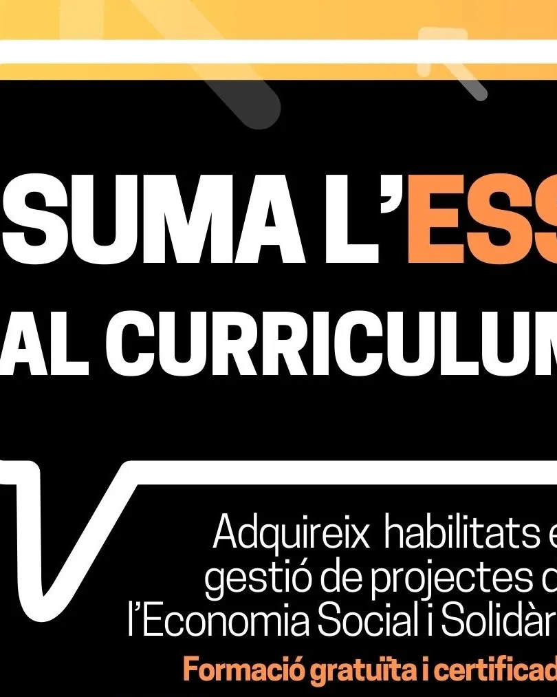 Adquireix habilitats en gestió de projectes de l'Economia Social i Solidària! Formació gratuïta i certificada.
