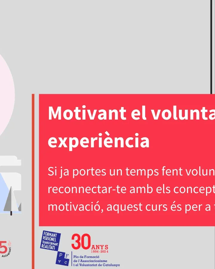Cartell del curs ‘Motivant el voluntariat amb experiència’ de la FCVS