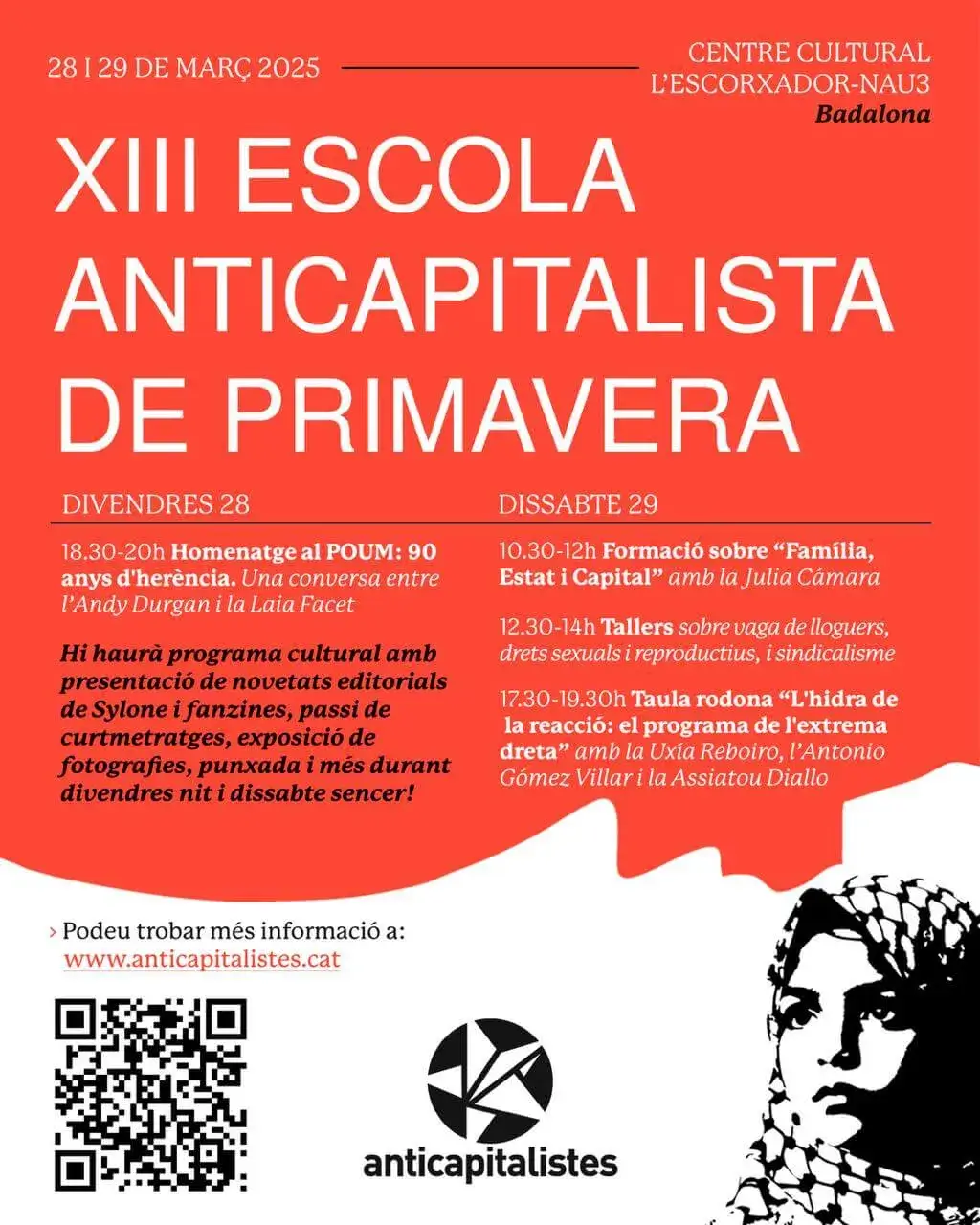 Cartell promocional de l'Escola anticapitalista