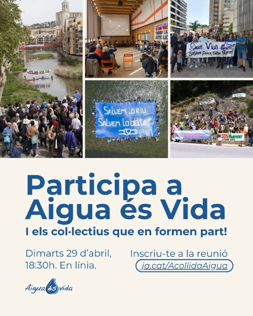 Cartell de la sessió de benvinguda de la plataforma Aigua és Vida