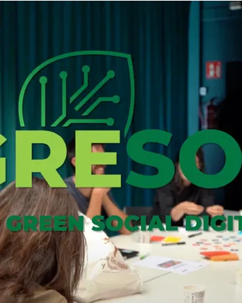 Cartell amb la paraula GRESODI, green social digital