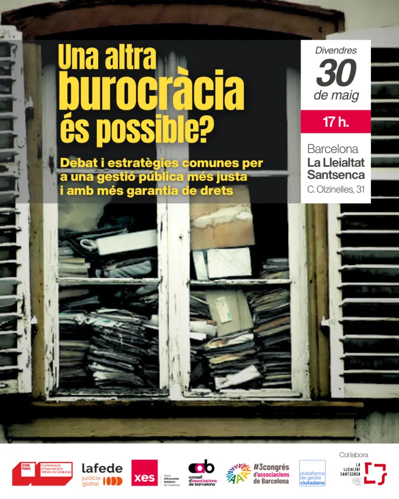 Cartell de la jornada "Una altra burocràcia és possible?".