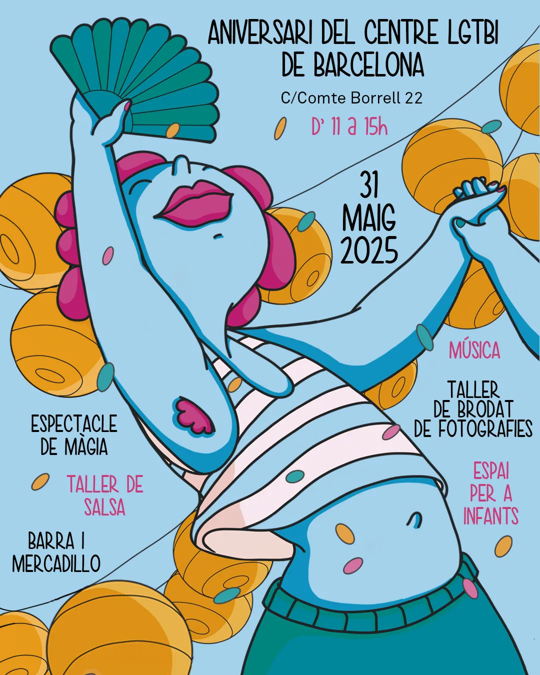 Cartell del Sisè Aniversari del Centre LGTBI de Barcelona