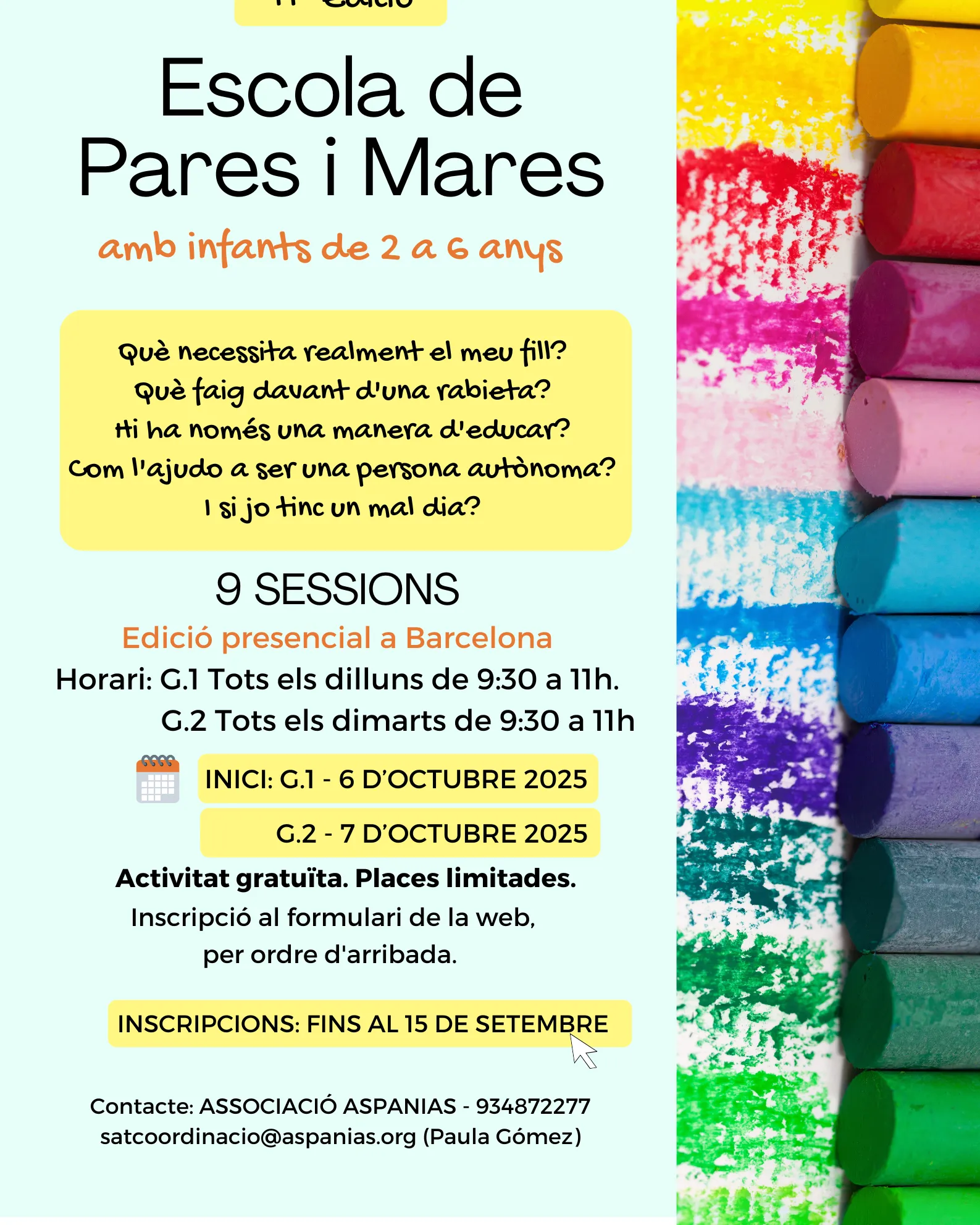 Cartell Escola de Pares i Mares 11ª edició.