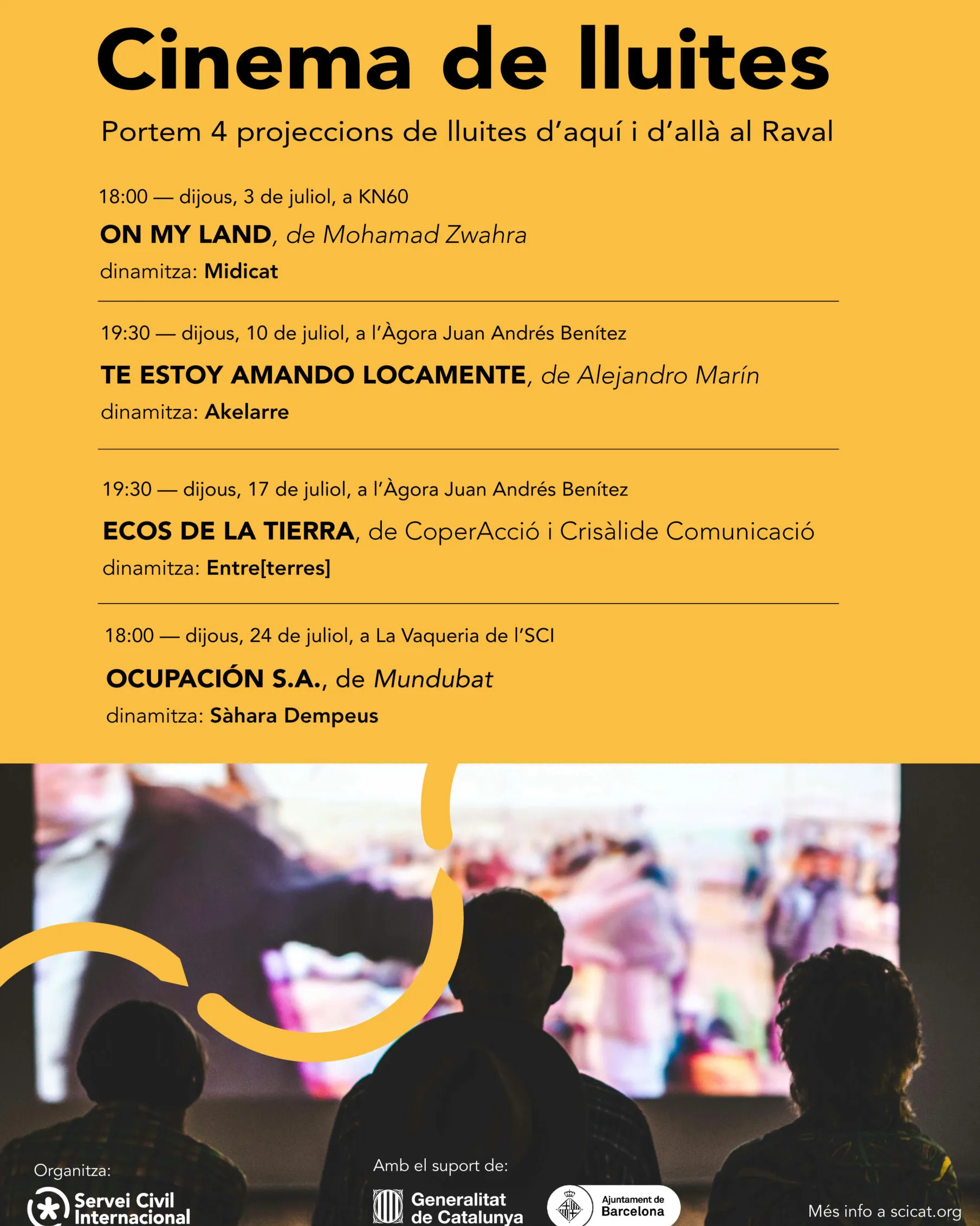 Cartell oficial del 'Cicle de cinema de lluites al Raval 2025'.