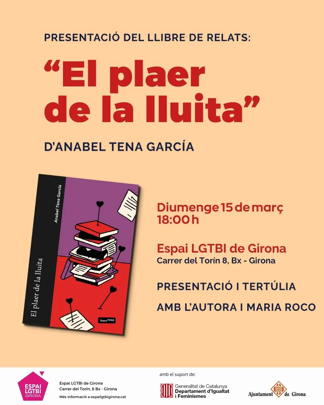 Presentació del llibre de relats ‘El plaer de la lluita’. Font: Espai LGTBI de Girona