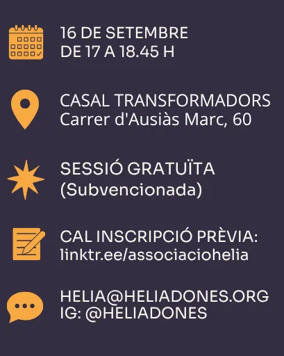 Cartell de la formació, amb una descripció i els detalls del lloc, la data, l'hora i la inscripció.