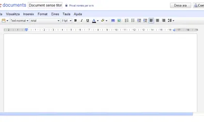 Creació d'un document de text