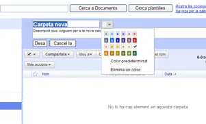 Creació d'una carpeta i tria del seu color
