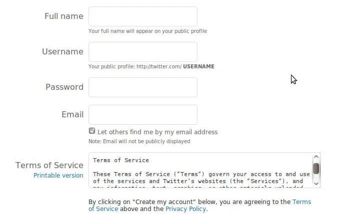 Passos per obrir la teva compta de twitter