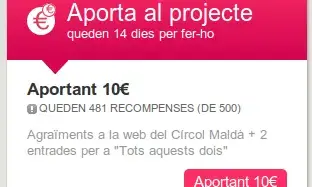Captura del projecte a Verkami