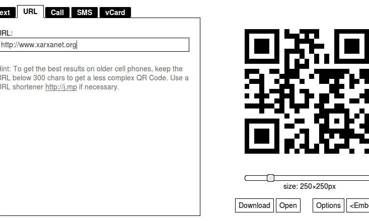GOQR.ME és l'aplicació en línia per generar QR Code