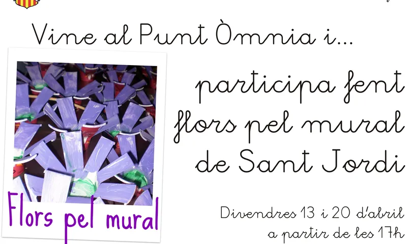 Cartell del taller de flors per al mural a La Font dels Capellans