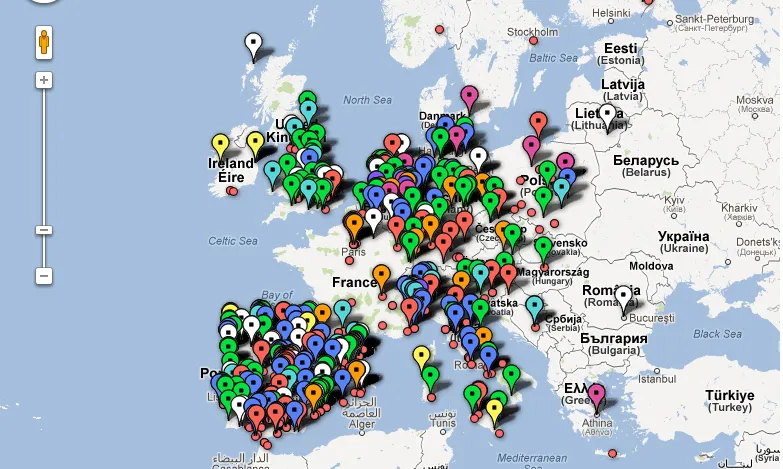 Mapa col·laboratiu de retallades en cultura als països europeus
