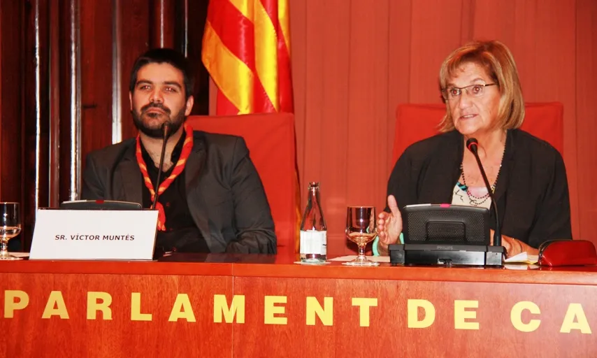 El president de la FCEG i la presidenta del Parlament de Catalunya. Foto: FCEG