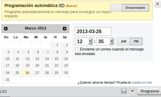 Hootsuite permet programar una publicació 