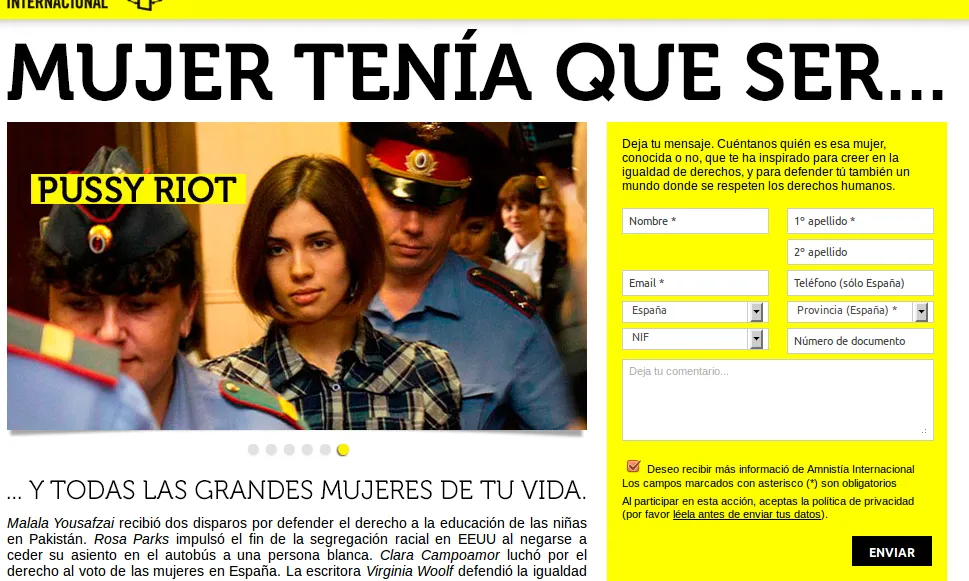 Campanya "Dona havies de ser" d'Amnistia Internacional