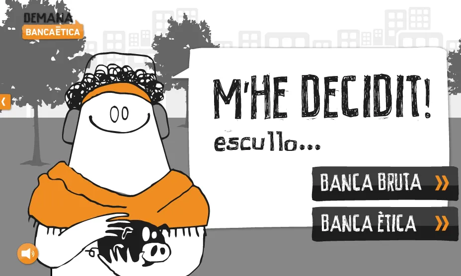 Imatge de la campanya Demana banca ètica