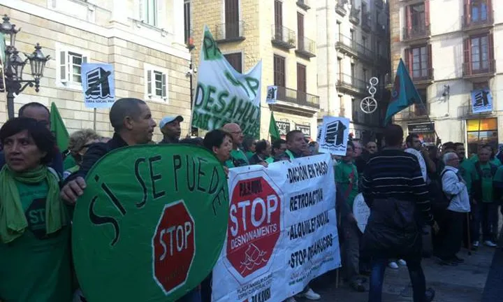 Imatge d'una manifestació. Font: PAH BCN