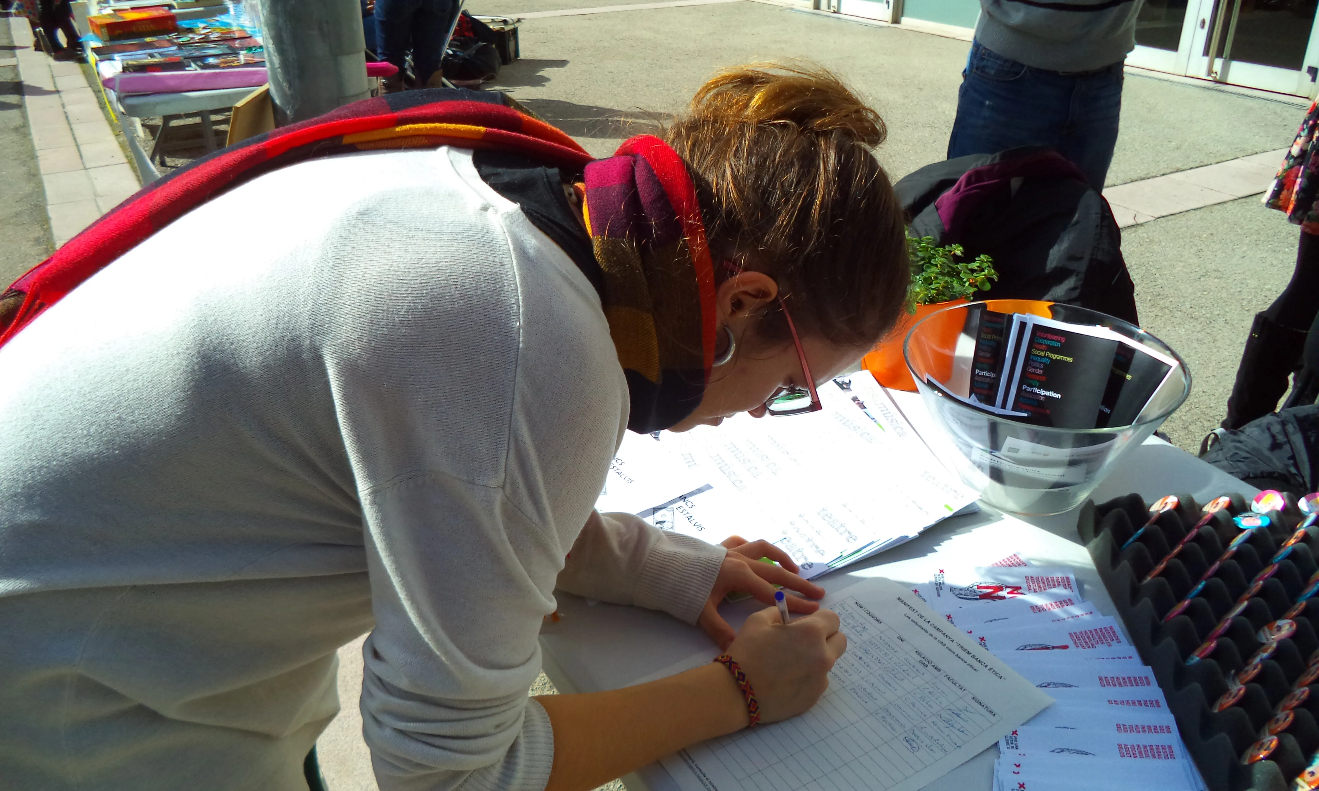 Recollida de signatures de la campanya TBE (Font: FAS)