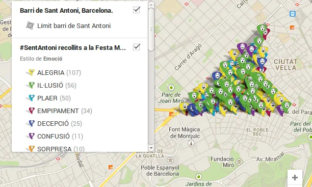 Projecte #sentantoni, mapa virtual d'emocions