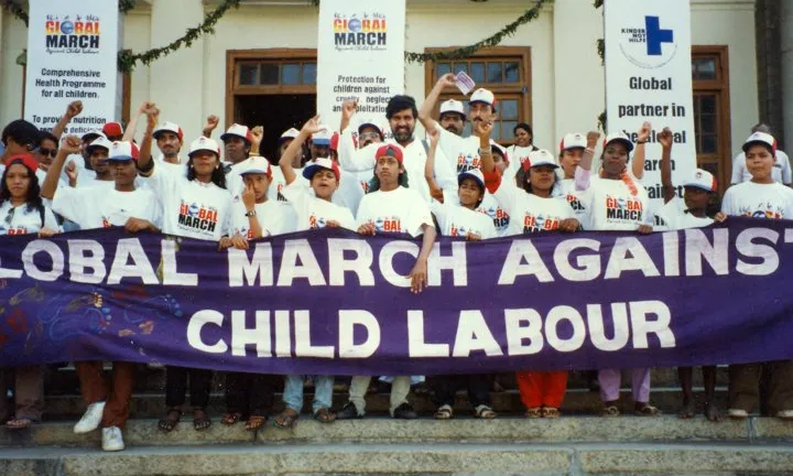 Manifestació de la Marxa Global Contra el Treball Infantil.