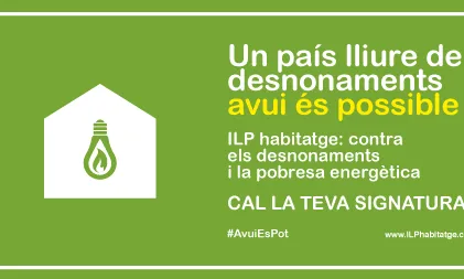 Imatge de la campanya de recollida de signatures. Font: ILP Habitatge