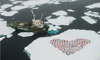 Campanya de Greenpeace de conscienciació sobre els ecosistemes de l'Àrtic (imatge; peacenews.org)