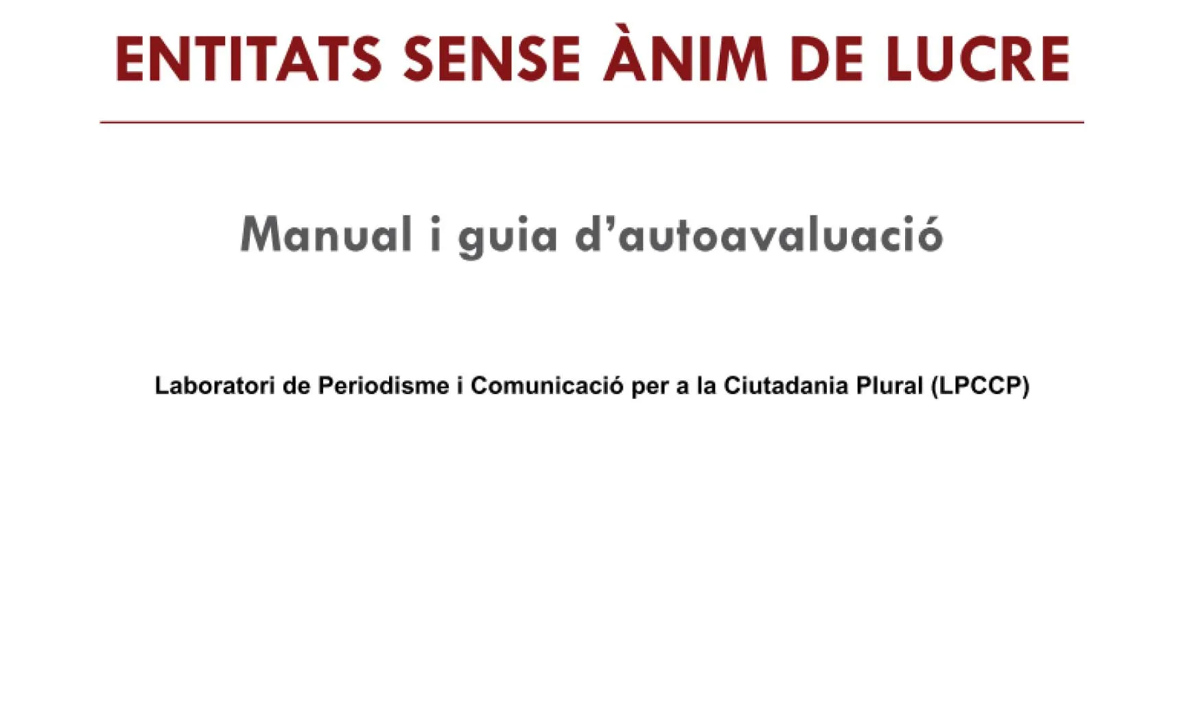 Guia de transparència publicada per LPCCP-UAB