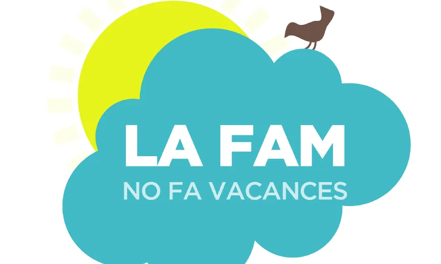Cartell de la campanya "La fam no fa vacances" (Font: Banc dels Aliments)