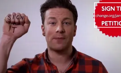 Jamie Olivier demanar suport a Change.org per una educació alimentària