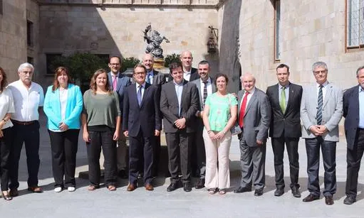 L'acte institucional amb motiu de la creació del Parc Natural, el 22 de setembre de 2015, amb els alcaldes de la zona i el President de la Generalitat (imatge:@catalangov)