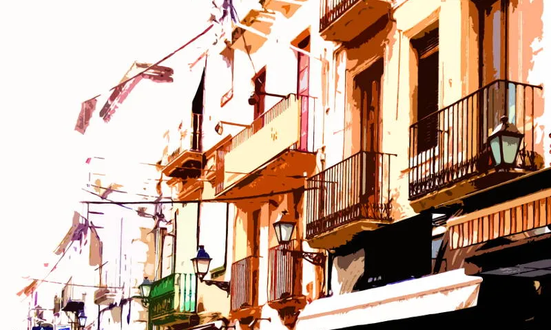Edifici d'un municipi amb balconades (Font: Fundacio SER.GI)