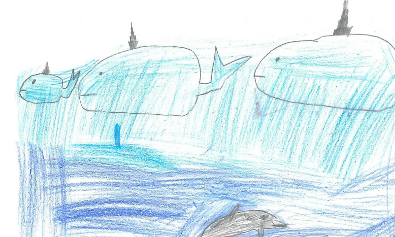 Dibuix d'un dels contes. Font: SOSDelfines
