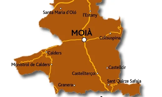 Mapa de la comarca. Font: Gran Enciclopèdia Catalana