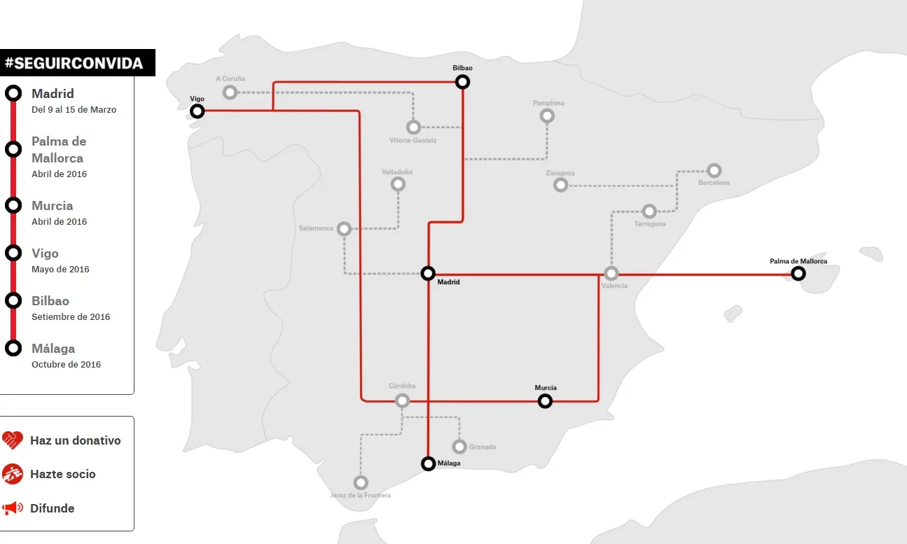 Mapa de les ciutats que hi participen. Font: MSF
