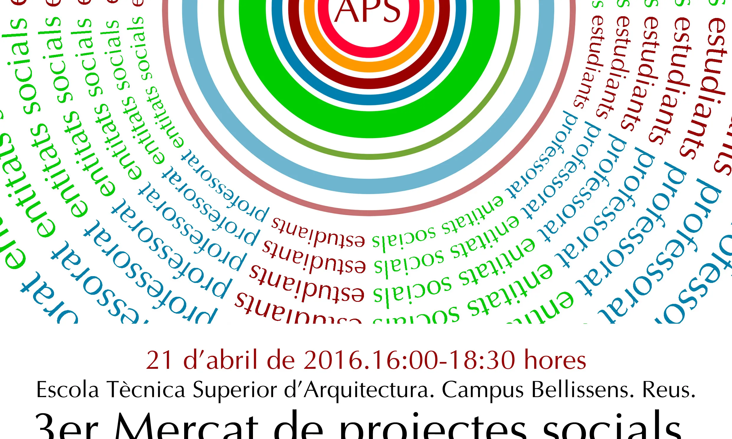 Cartell de la tercera edició del Mercat de projectes socials  (Font. Àrea d'ApS de la URV)