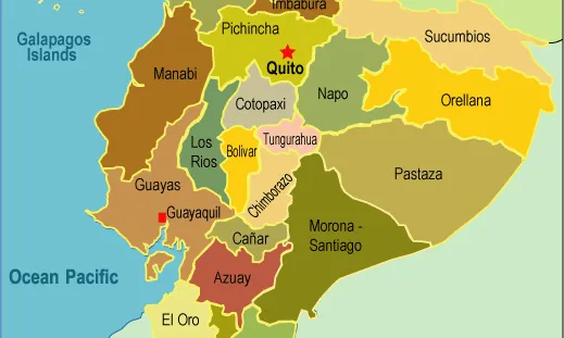 Mapa de províncies de l'Equador. Font: Douglas Fernandes, Flickr