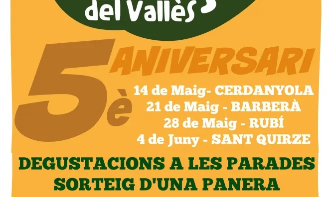 Cartell del 5è aniversari del Mercat Ecològic del Vallès / Font: Mercat Ecològic del Vallès